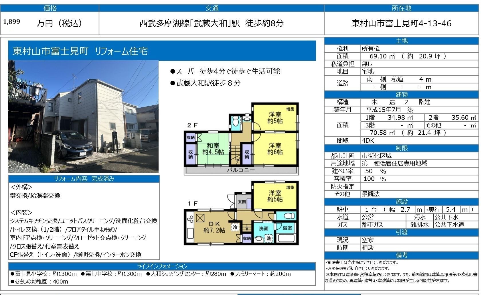 東村山市富士見町4丁目中古一戸建 サムネイル 7